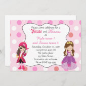 Pirate Princess Girl Birthday Party Invitation (Front/Back)