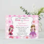 Pirate Princess Girl Birthday Party Invitation (Standing Front)