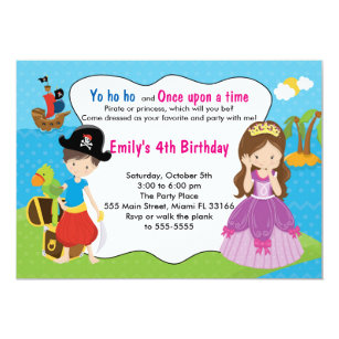 Princess And Pirate Invitations Zazzle