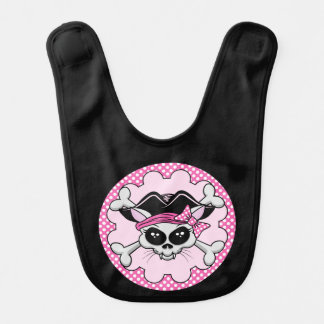 Pirate Princess Kitty Skull Baby Bib