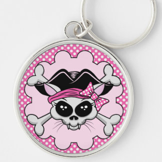Pirate Princess Kitty Skull Keychain