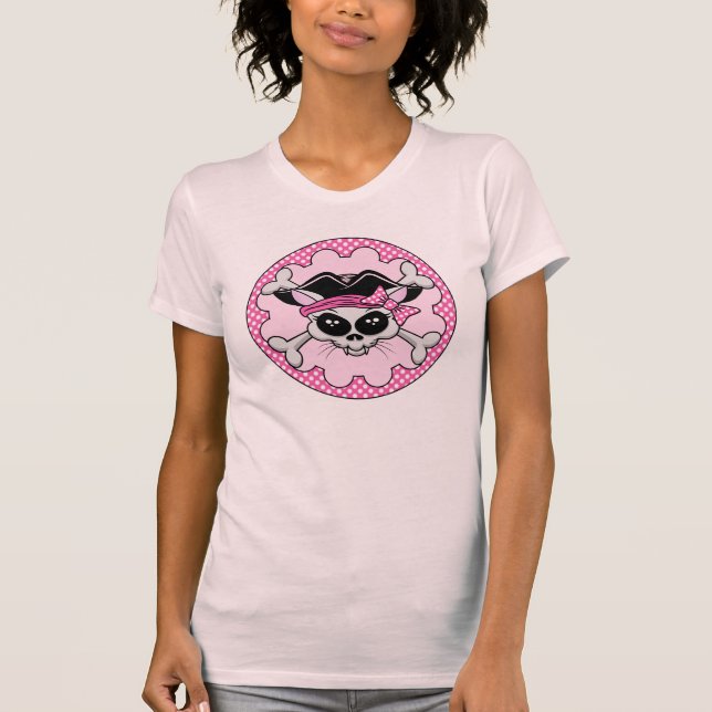 Pirate Princess Kitty Skull T-Shirt (Front)