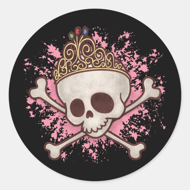 Pirate Princess -tiara Classic Round Sticker (Front)