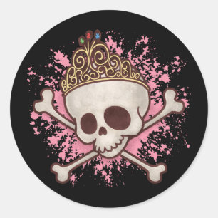 Pirate Princess -tiara Classic Round Sticker