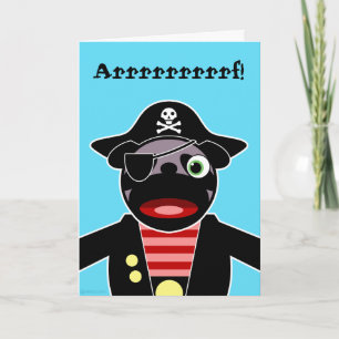 Pirate Pug Birthday Card
