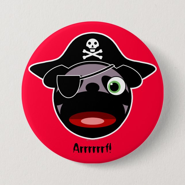 Pirate Pug Button (Front)