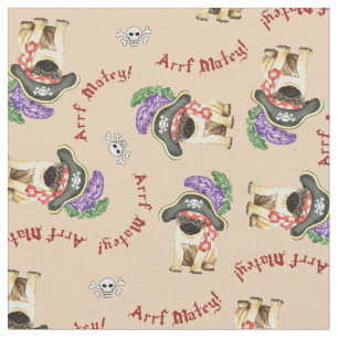 Pirate Pug Fabric