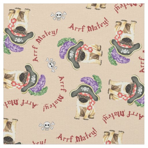 Pirate Pug Fabric
