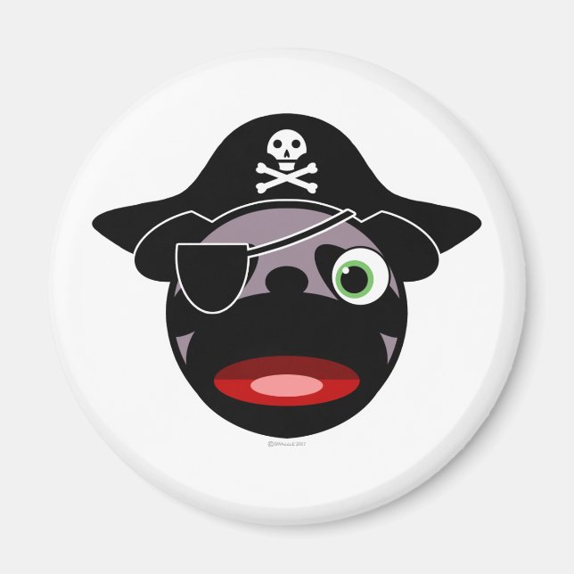 pirate pug magnet (Front)
