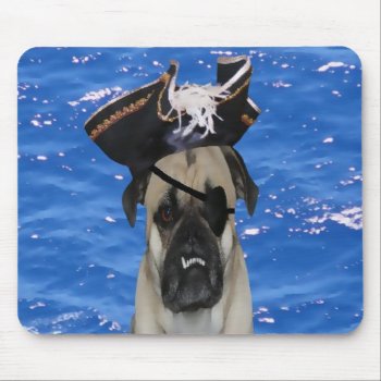 Pirate Pug Mouse Pad by PugWiggles at Zazzle