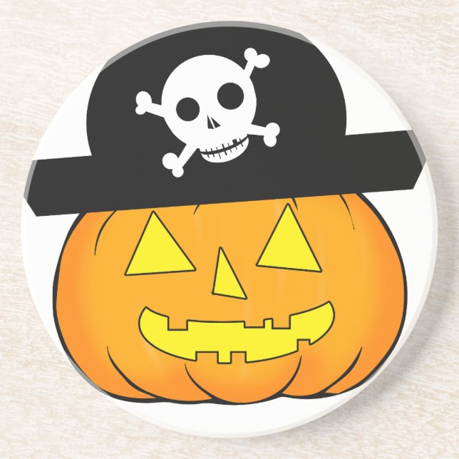 pirate pumpkin drink coaster (Front)