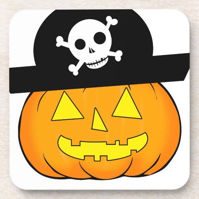 pirate pumpkin drink coaster (Front)