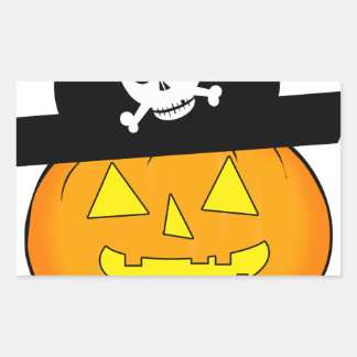 pirate pumpkin rectangular sticker