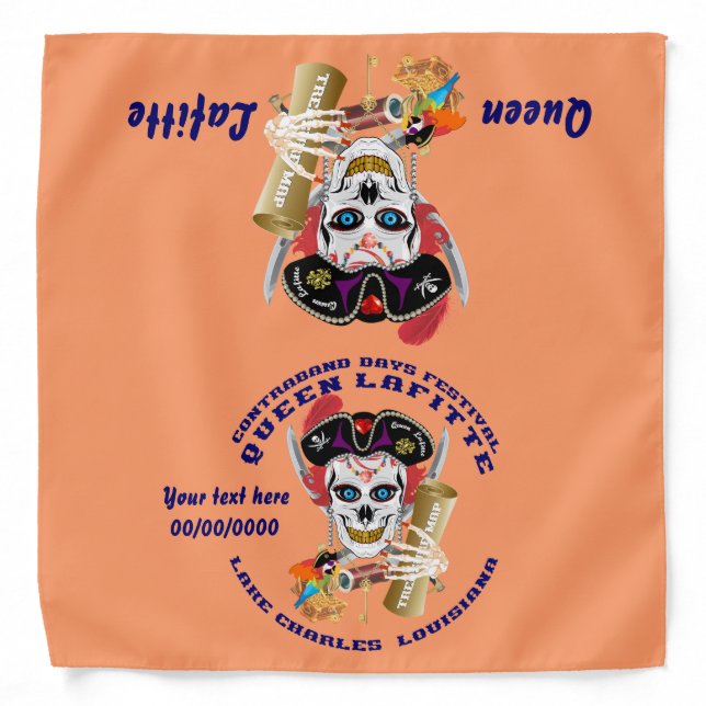 Pirate Queen Bandana Important View About Design (Front)