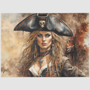 Pirate Queen   Nautical Caribbean Decoupage Paper