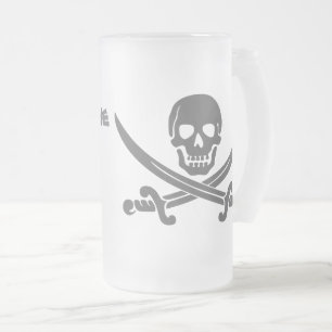Pirate Quote - Why is the RUM Gone? Frosted Glass Beer Mug