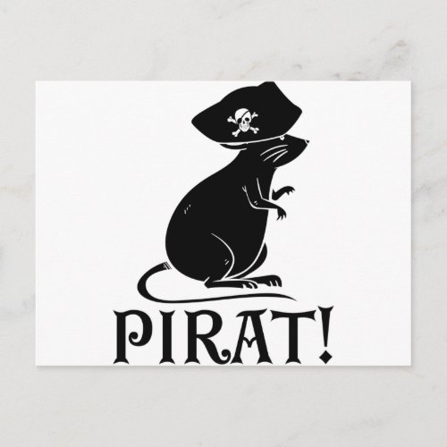 Pirate Rat  Pirate House Rat Rodent Gift Postcard