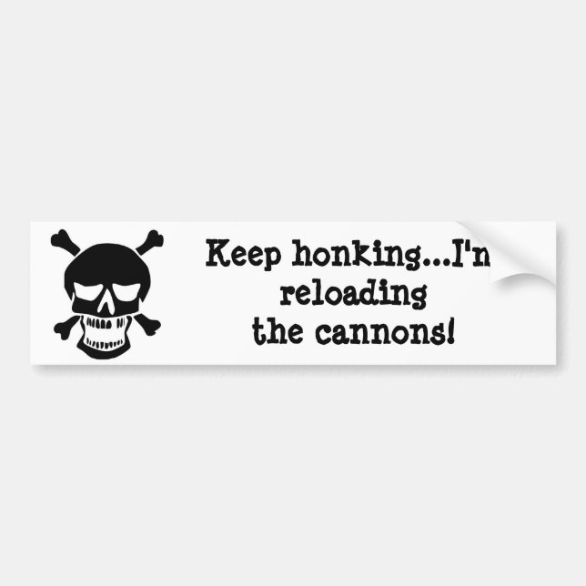 Pirate Reloading the Cannons Bumper Sticker (Front)