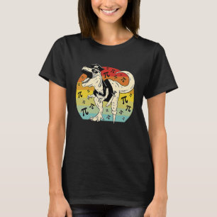 Pirate Rex Dinosaur retro sunset Pie math T-Shirt