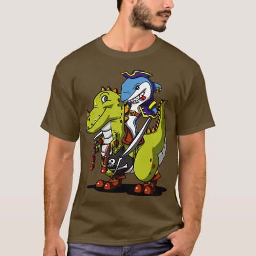 Pirate Riding TRex Dinosaur 1 T_Shirt