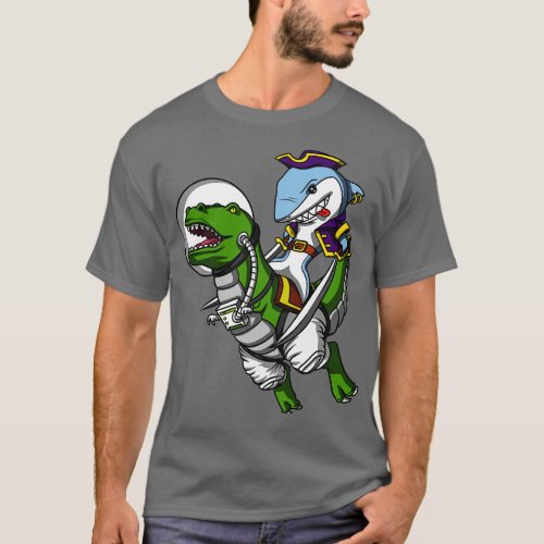 Pirate Riding TRex Dinosaur T_Shirt