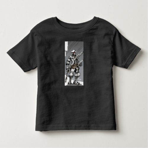 Pirate robot with gun toddler t_shirt