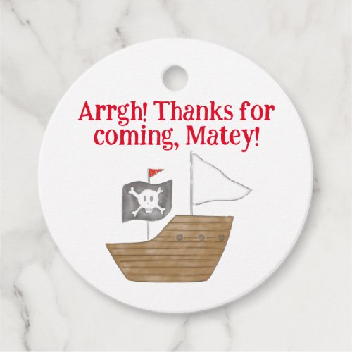 Pirate Round Favor Tags