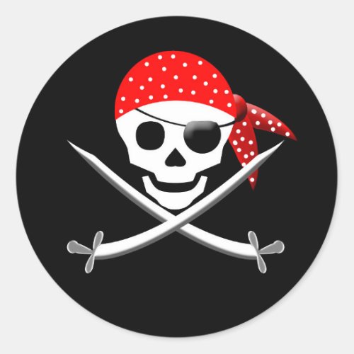 PIRATE ROUND STICKERS _ PARTY