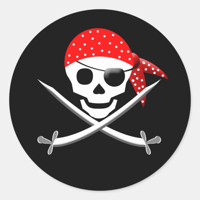 PIRATE ROUND STICKERS - PARTY (Front)