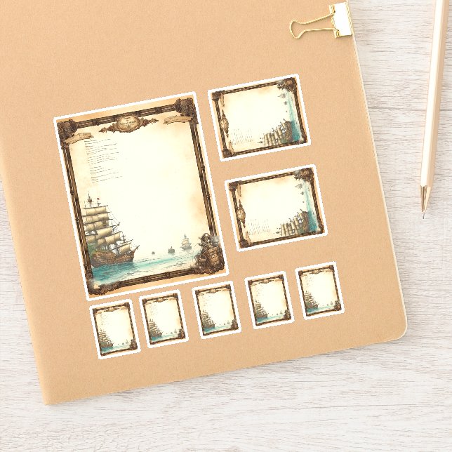 Pirate Sail Ships Menu kit Sticker (Notebook)