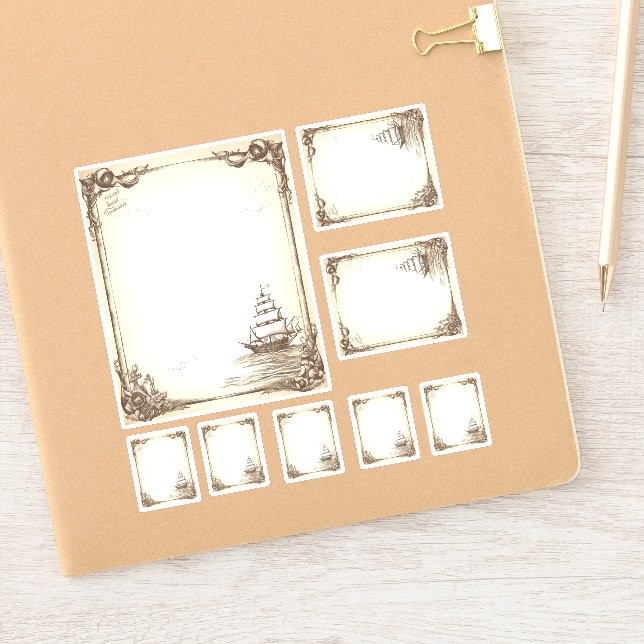 Pirate Sail Ships Menu kit Sticker (Notebook)