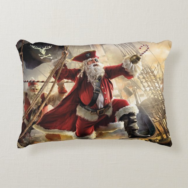 Pirate Santa Accent Pillow (Front)