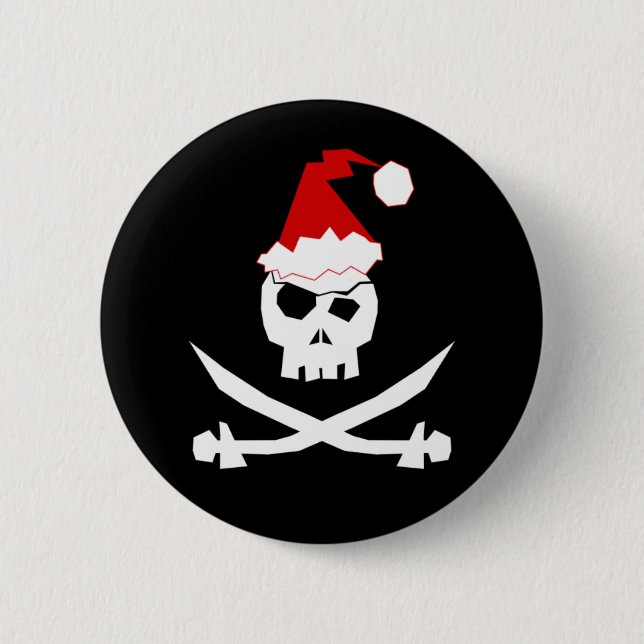 Pirate Santa Button (Front)