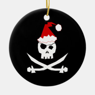 Pirate Santa Ceramic Ornament