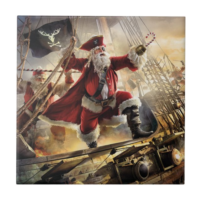 Pirate Santa Ceramic Tile (Front)
