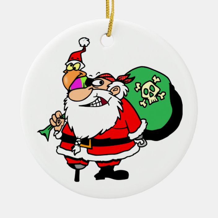 Pirate Santa Christmas Ceramic Ornament Zazzle Com