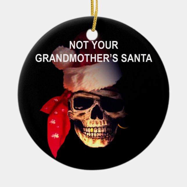Pirate Santa Christmas Ornament (Front)