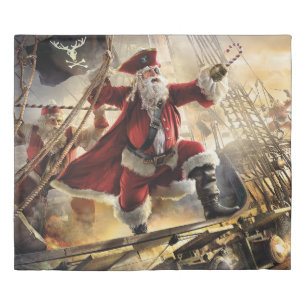 Pirate Santa Duvet Cover