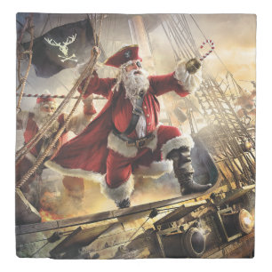 Pirate Santa Duvet Cover