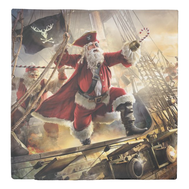 Pirate Santa Duvet Cover (Front)