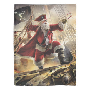 Pirate Santa Duvet Cover