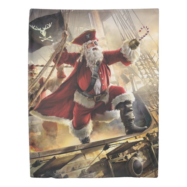 Pirate Santa Duvet Cover (Front)