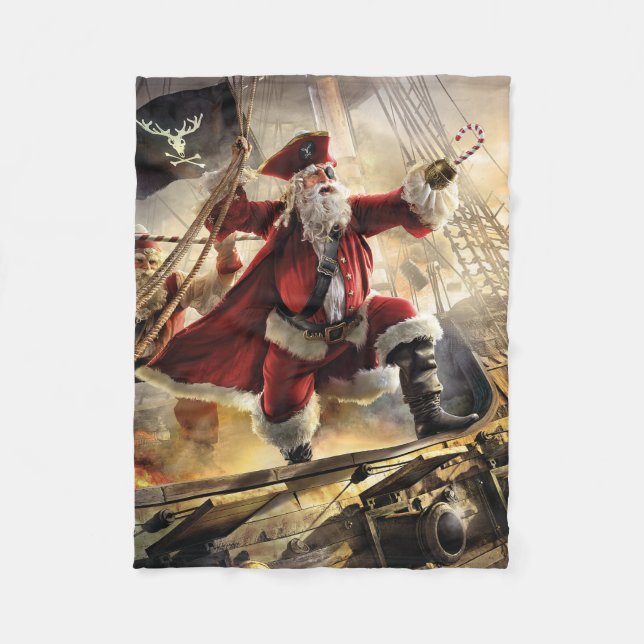 Pirate Santa Fleece Blanket (Front)