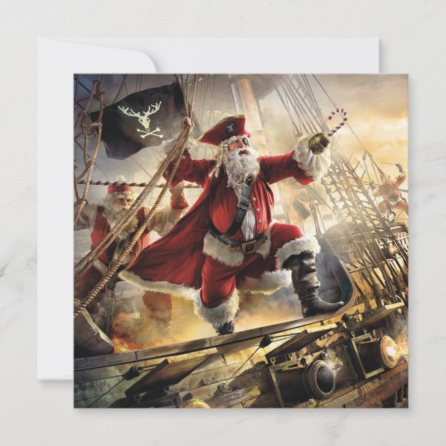 Pirate Santa Holiday Card (Front)