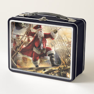 Pirate Santa Metal Lunch Box