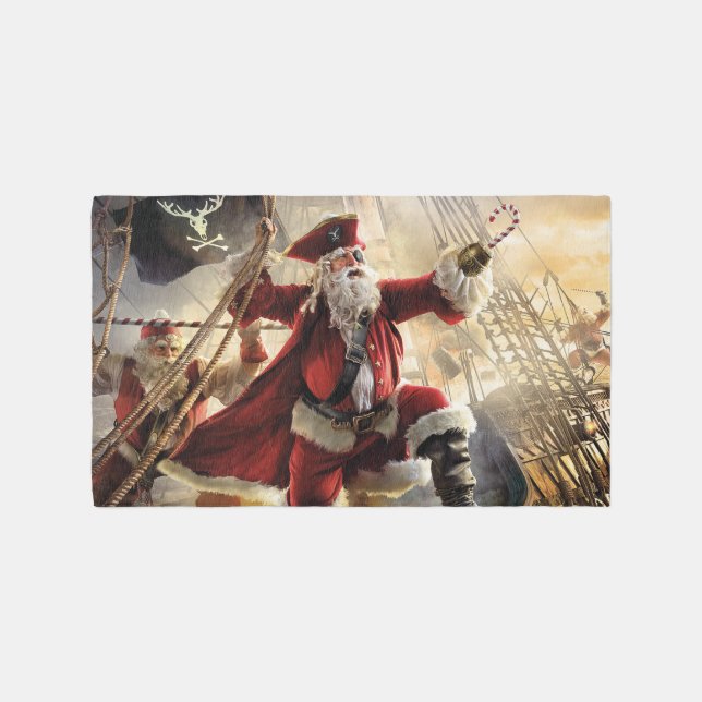 Pirate Santa Outdoor Rug (Front)