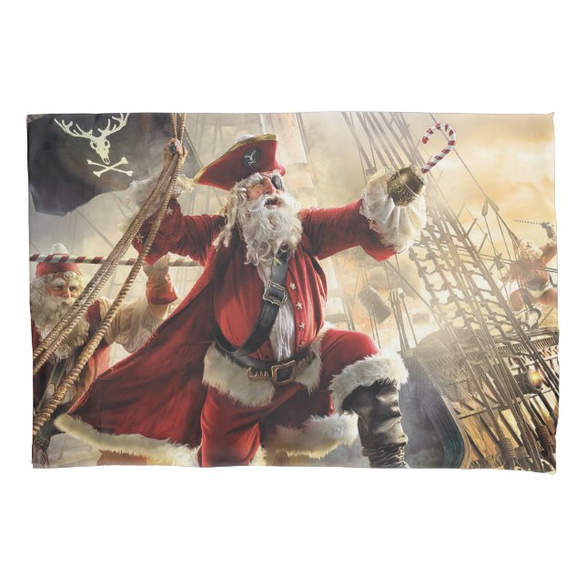 Pirate Santa Pillow Case (Front)