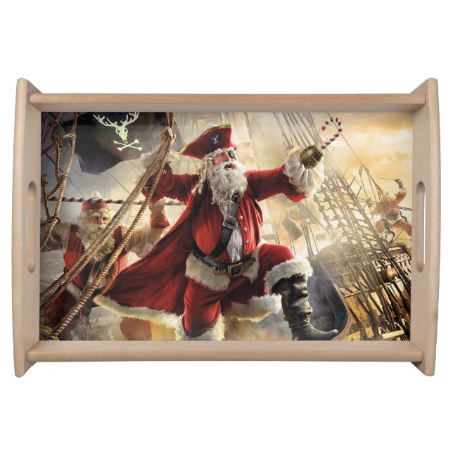 Pirate Santa Serving Tray (Front)