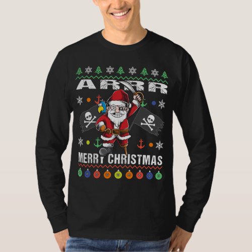 Pirate Santa Tacky Xmas Sweater Ar Merry Christmas