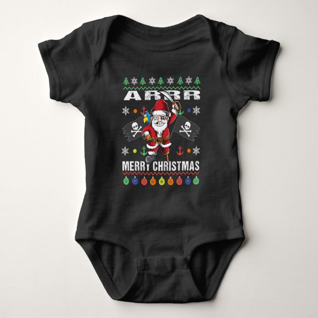 Pirate Santa Tacky Xmas Sweater Ar Merry Christmas (Front)